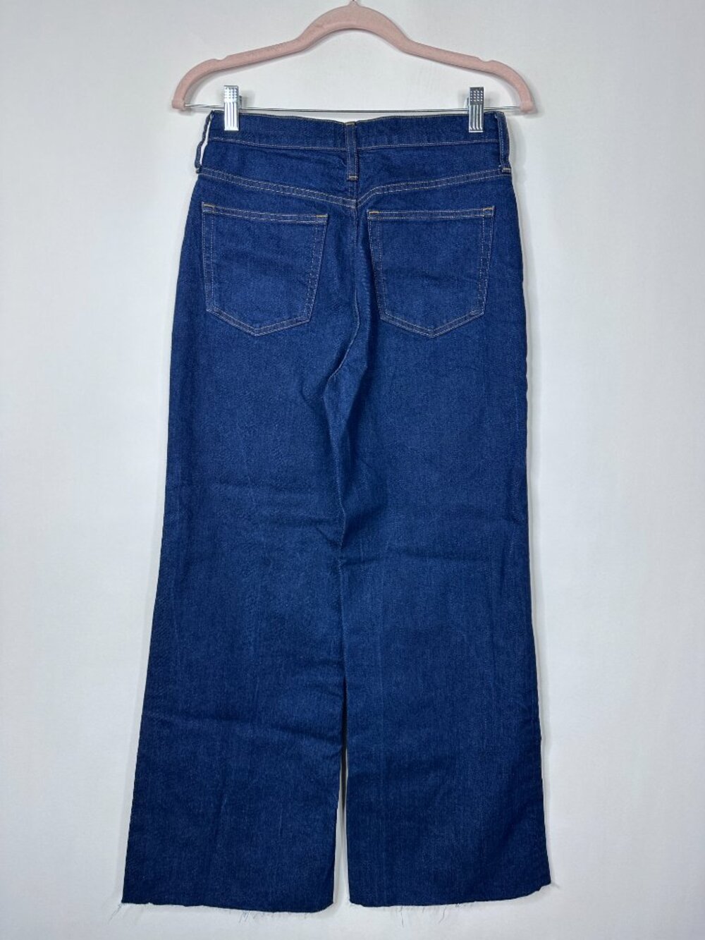 J. Crew Pintuck Denim Trouser in Dark Rinse Wash Wide Leg High Rise 25 #A1825 - Picture 3 of 7